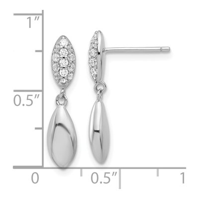 Sterling Silver CZ Teardrop Dangle Earrings – view 5