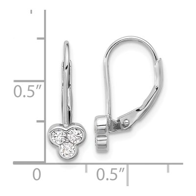 Sterling Silver CZ Leverback Earrings – view 5