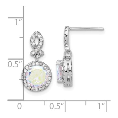 Sterling Silver CZ Iridescent Dangle Earrings – view 4