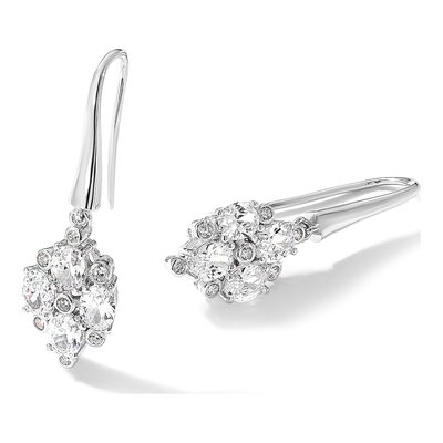 Sterling Silver CZ Cluster Dangle Earrings – view 6