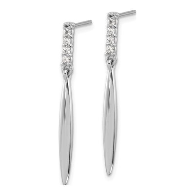 Sterling Silver CZ Dangle Earrings – view 3