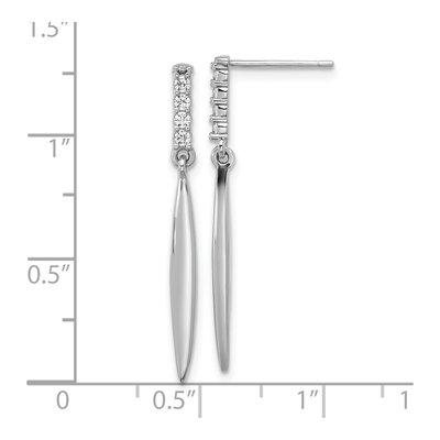 Sterling Silver CZ Dangle Earrings – view 5
