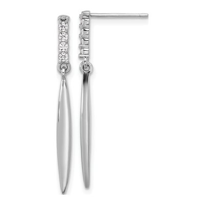 Sterling Silver CZ Dangle Earrings