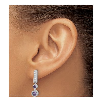 Sterling Silver CZ Dangle Earrings – view 4