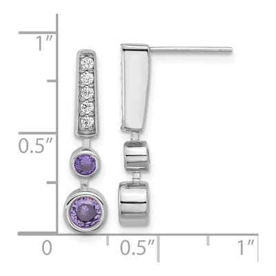 Sterling Silver CZ Dangle Earrings – view 5
