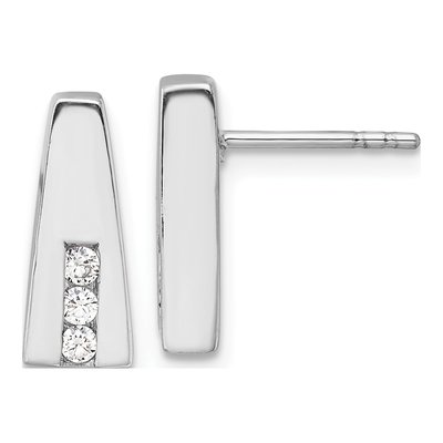 Sterling Silver 2mm Round CZ Button Stud Earrings