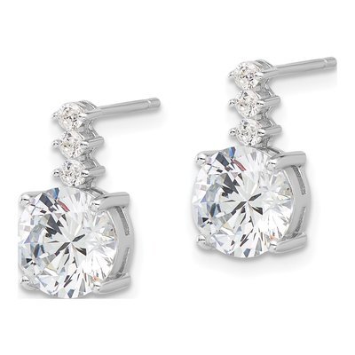 Sterling Silver CZ Dangle Earrings – view 3