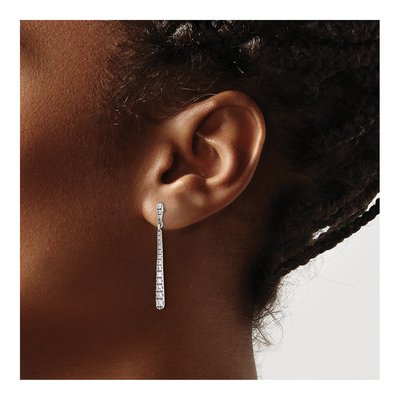 Sterling Silver CZ Graduated Dangle Earrings – view 4