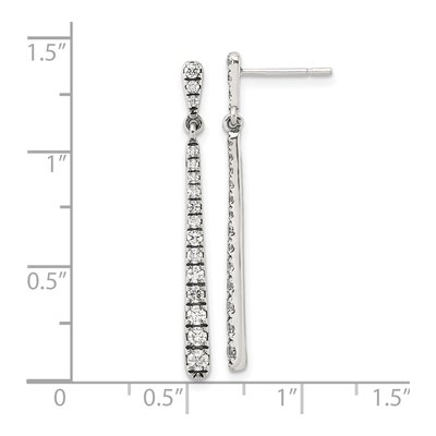 Sterling Silver CZ Graduated Dangle Earrings – view 5