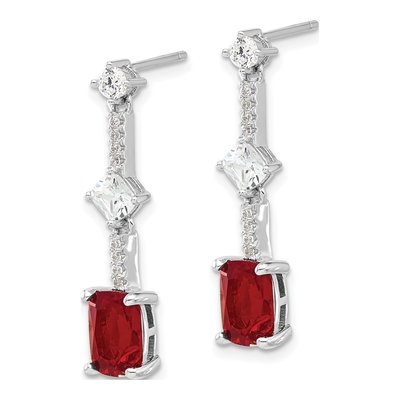 Sterling Silver CZ Dangle Earrings – view 3