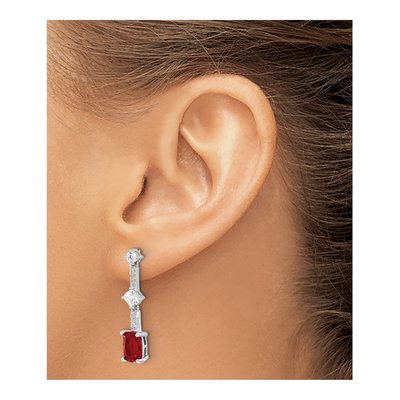 Sterling Silver CZ Dangle Earrings – view 4
