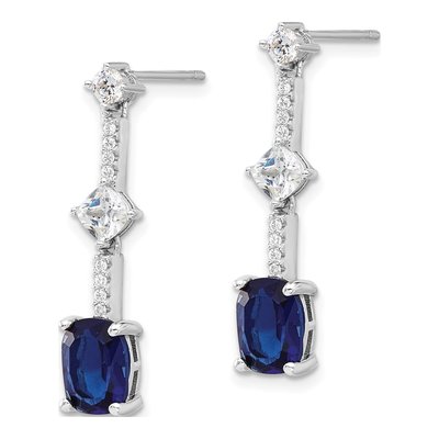 Sterling Silver CZ Dangle Earrings – view 3