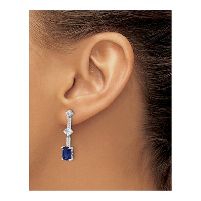 Sterling Silver CZ Dangle Earrings – view 4