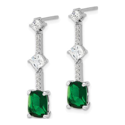 Sterling Silver CZ Dangle Earrings – view 3