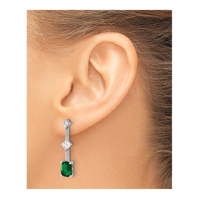 Sterling Silver CZ Dangle Earrings – view 4