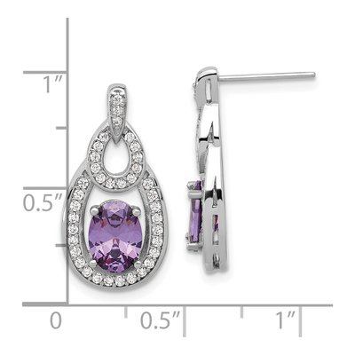 Sterling Silver CZ Dangle Earrings – view 5
