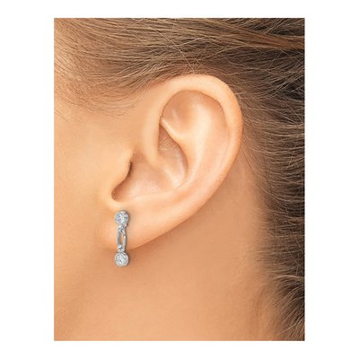 Sterling Silver CZ Bezel Dangle Earrings – view 4