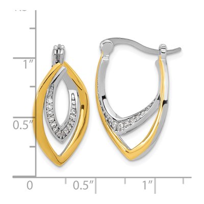 Sterling Silver 27mm CZ Fancy Hoop Earrings – view 5