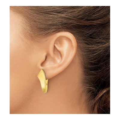 Gold-Plated Sterling Silver 25mm CZ Huggie Hoop Earrings – view 4