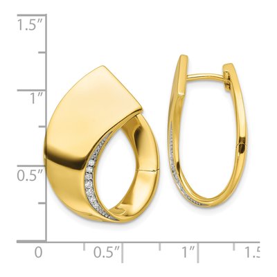 Gold-Plated Sterling Silver 25mm CZ Huggie Hoop Earrings – view 5