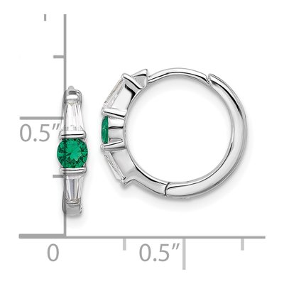 Sterling Silver 17mm CZ Huggie Hoop Earrings – view 5