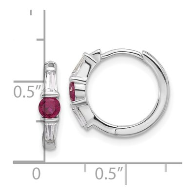 Sterling Silver 17mm CZ Huggie Hoop Earrings – view 5