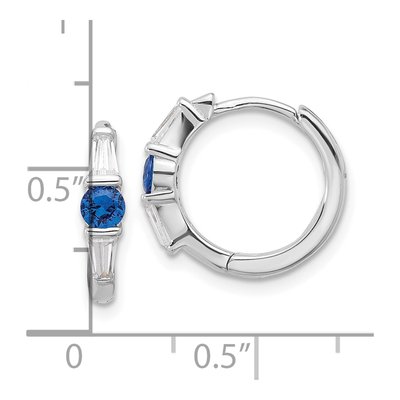 Sterling Silver 17mm CZ Huggie Hoop Earrings – view 5