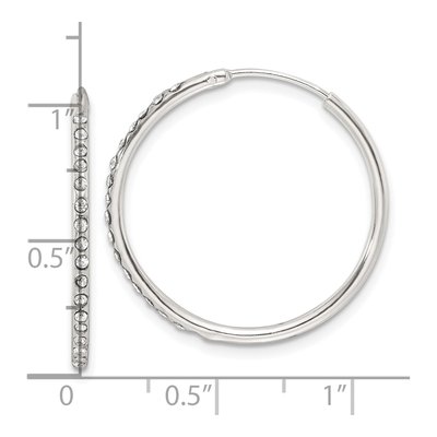 Sterling Silver 25mm CZ Endless Hoop Earrings – view 5