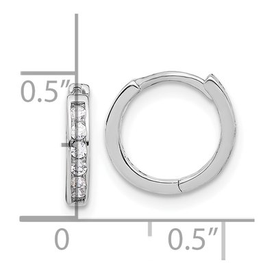 Sterling Silver 11mm CZ Huggie Hoop Earrings – view 5