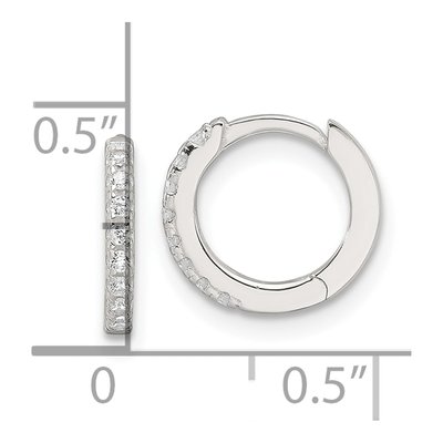 Sterling Silver 10mm CZ Huggie Hoop Earrings – view 5