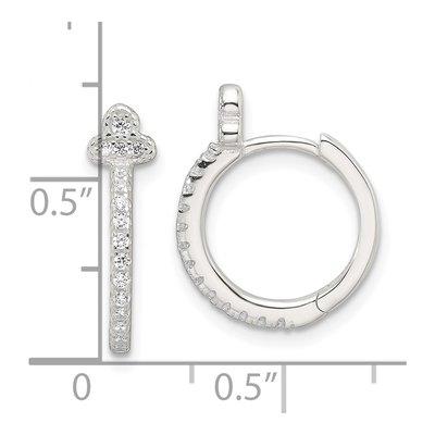 Sterling Silver 17mm CZ Huggie Hoop Earrings – view 5