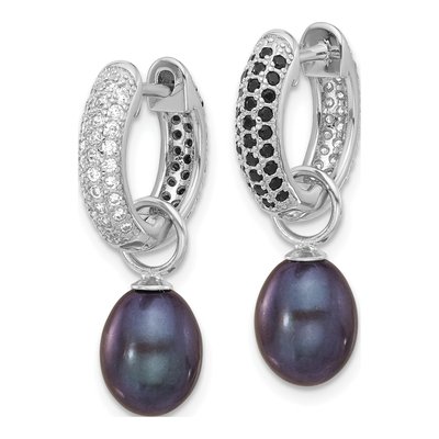 Sterling Silver Black & White Pearl Interchangeable Earrings – view 4