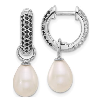 Sterling Silver Black & White Pearl Interchangeable Earrings – view 7