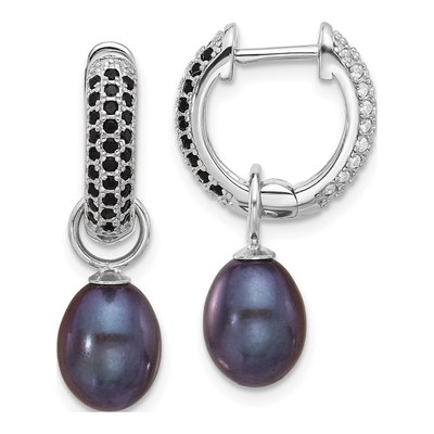 Sterling Silver Black & White Pearl Interchangeable Earrings – view 8
