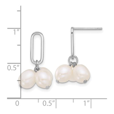 Sterling Silver Freshwater Cultured Pearl Dangle Earrings – view 4