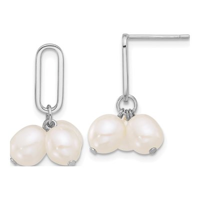 Sterling Silver Freshwater Cultured Pearl Dangle Earrings