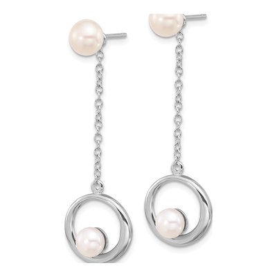 Sterling Silver Freshwater Cultured Pearl Dangle Earrings – view 2