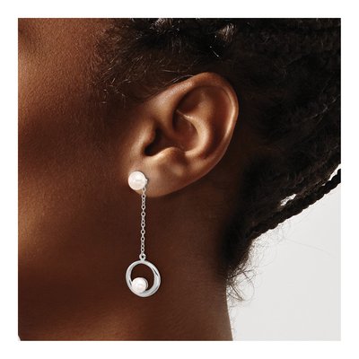Sterling Silver Freshwater Cultured Pearl Dangle Earrings – view 3