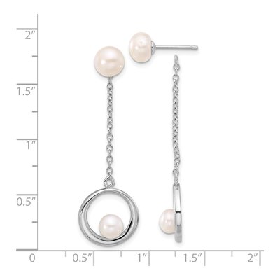 Sterling Silver Freshwater Cultured Pearl Dangle Earrings – view 4