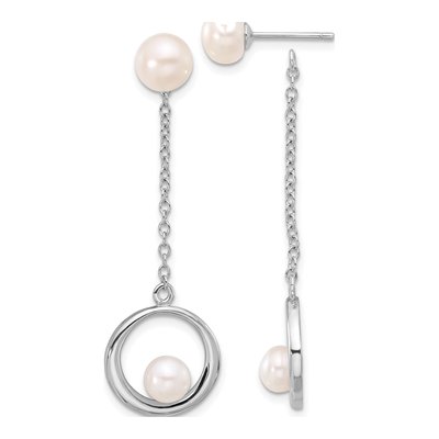 Sterling Silver Freshwater Cultured Pearl Dangle Earrings