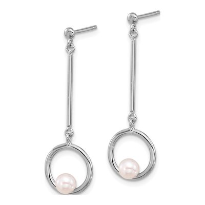 Sterling Silver Freshwater Cultured Pearl Dangle Earrings – view 2