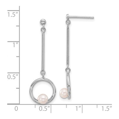 Sterling Silver Freshwater Cultured Pearl Dangle Earrings – view 4