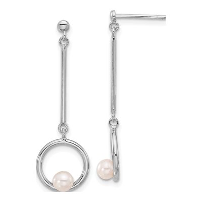 Sterling Silver Freshwater Cultured Pearl Dangle Earrings