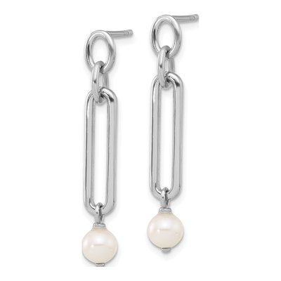 Sterling Silver Freshwater Cultured Pearl Dangle Earrings – view 2