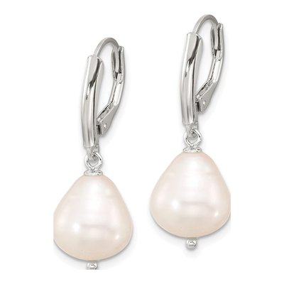 Sterling Silver Freshwater Cultured Pearl Leverback Earrings – view 2