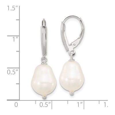 Sterling Silver Freshwater Cultured Pearl Leverback Earrings – view 4