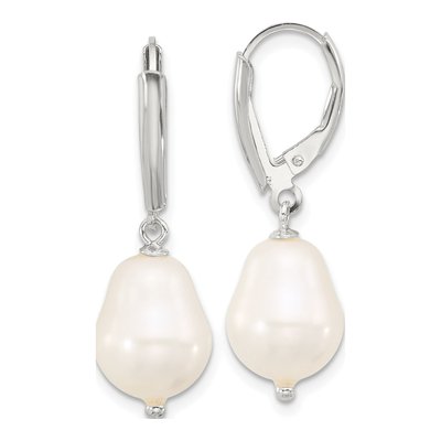 Sterling Silver Freshwater Cultured Pearl Leverback Earrings
