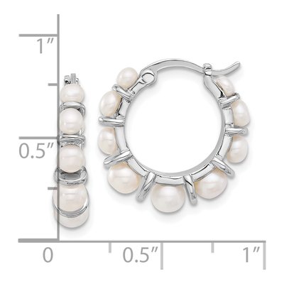 Sterling Silver 20mm Freshwater Cultured Pearl Hoop Earrings – view 4