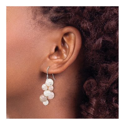 Sterling Silver Freshwater Cultured Pearl Multicolor Dangle Earrings – view 3