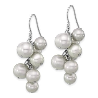 Sterling Silver Grey Freshwater Cultured Pearl Dangle Earrings – view 2